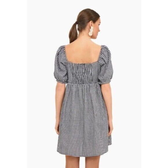 Pomander Place Abigail Dress Womens Size M Mini Black White Gingham Check - Picture 3 of 9